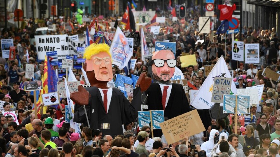 Διαδηλώσεις κατά του Τραμπ στις Βρυξέλλες